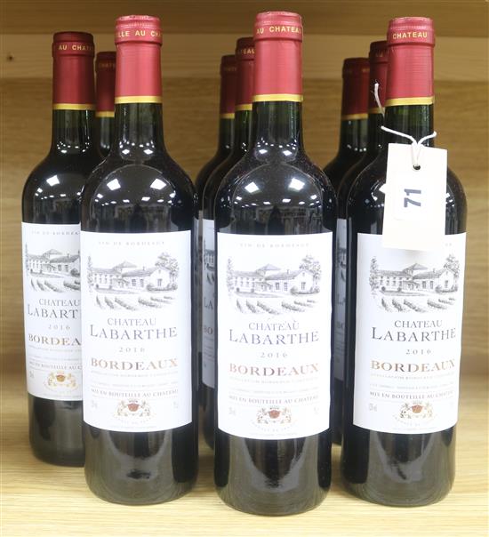 Nine bottles of Chateau Labarthe 2016